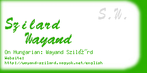 szilard wayand business card